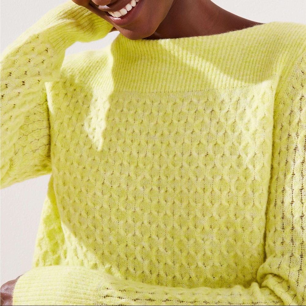 LOFT boatneck stitchy sweater